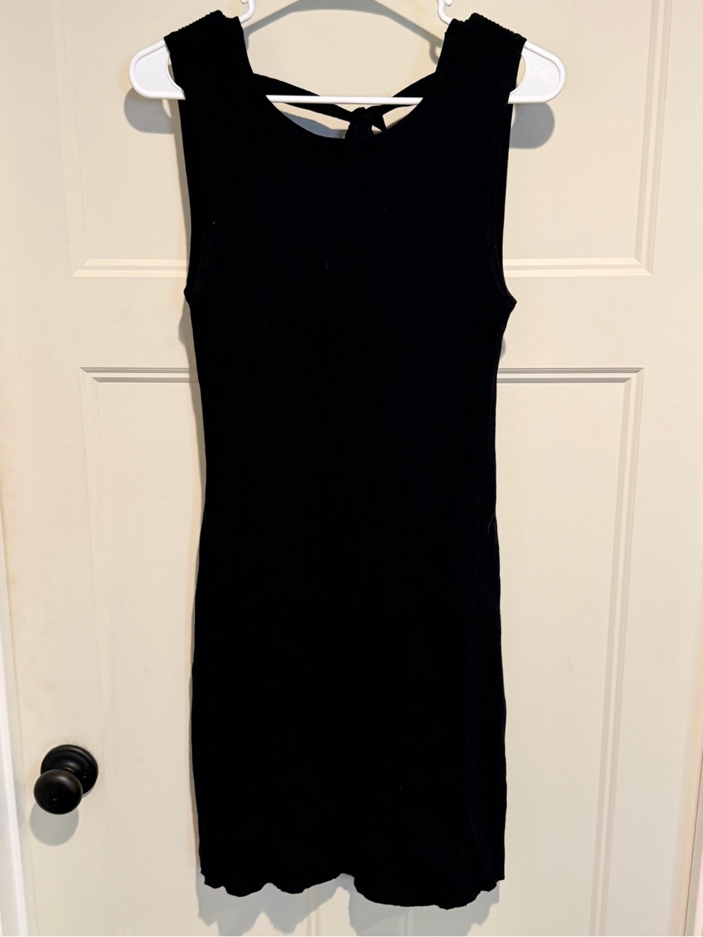 NWT Classic Black Sleeveless Ribbed Open Back Dress - XL